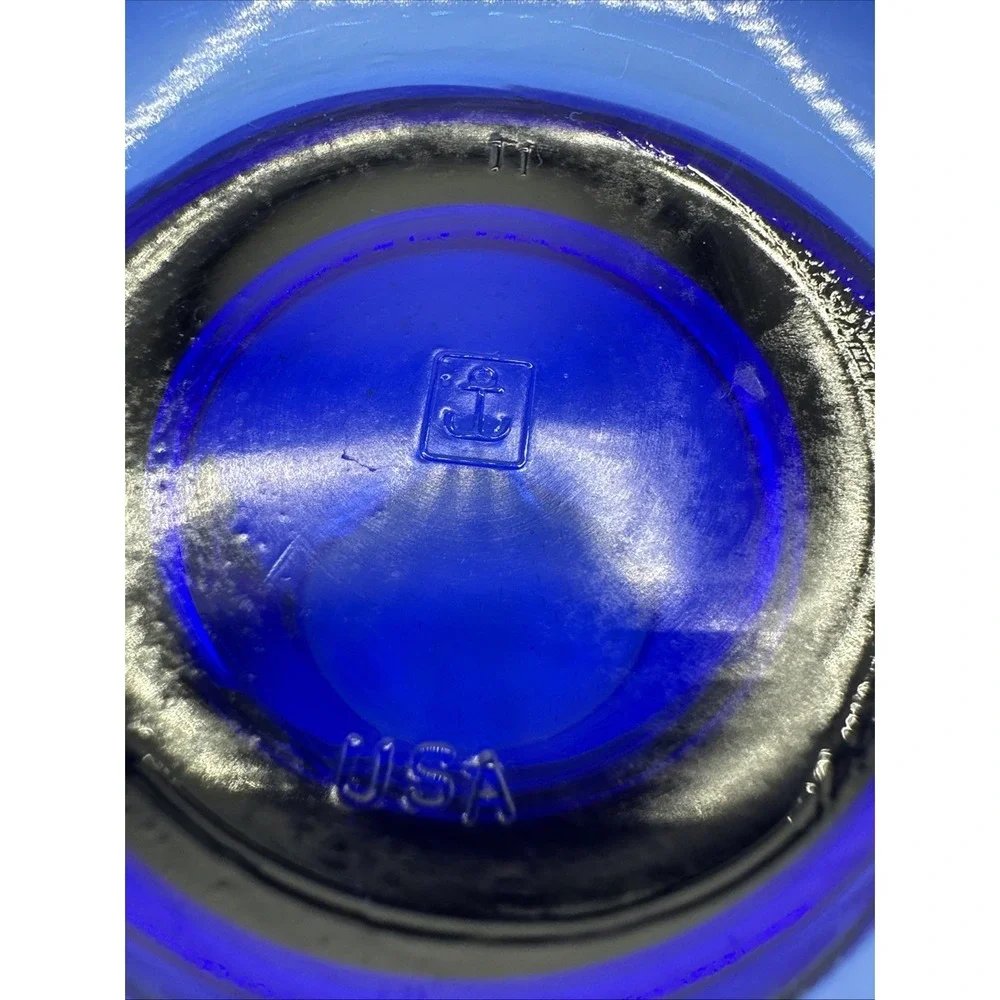 Dark Blue Glass Starbucks Footed Coffee Cup 5